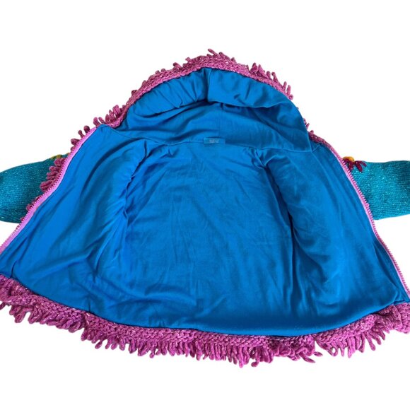 Norsk Kids Girls Sweater Jacket Full Zip Hooded Pockets Wool Flowers Size 2T - Picture 3 of 8